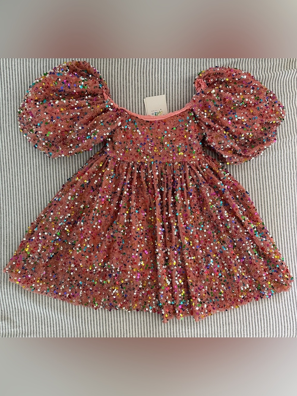 Lola and the Boys Strawberry Birthday Cake Sequin Dress